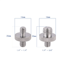 Camera Double Head Stud Male - Male 1/4 - 1/4 Inch Tooth Metal Transfer Screw