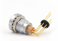 6pin Lemo B Series Connectors ECG Elbow Printed Circuit Pins With 2 Nuts Fixing
