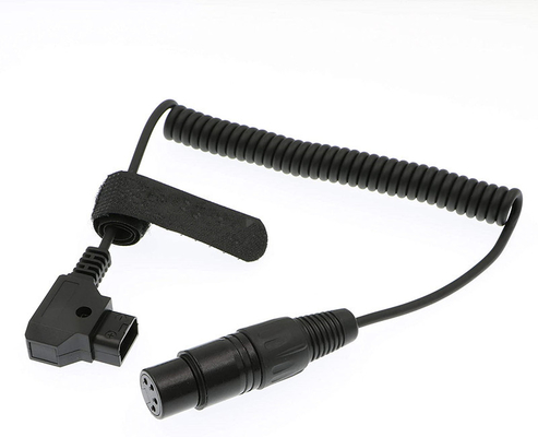 Buy XLR 4 Pin Female To D Tap Coiled Power Cable For Practilite 602 DSLR Camcorder Sony F55 SXS Camera online manufacture