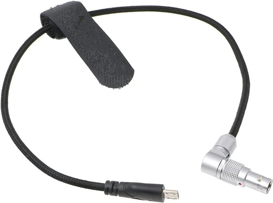 Buy Lemos 2 Pin Rotatable Right Angle To Micro USB Power Cable For ARRI Z CAM E2 Flagship To Nucleus Nano Braided Wire online manufacture