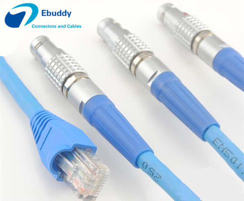 Buy Lemo cable assembly service Lemo FGG male plug to RJ45 Cat5e/ Cat6 / Cat7 shield Ethernet cable online manufacture