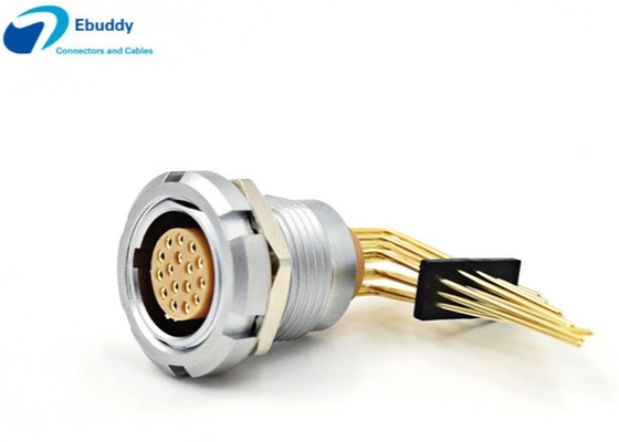 Buy 16pin Right Angle PCB Socket Lemo ECG 16pin Receptacle With Two Nuts ECG.1B.316.CLV online manufacture