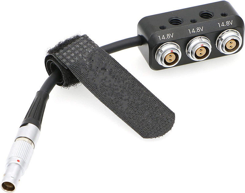 14.8V Power Splitter Box Cable Lemo 2 Pin Male To 3*2 Pin Female