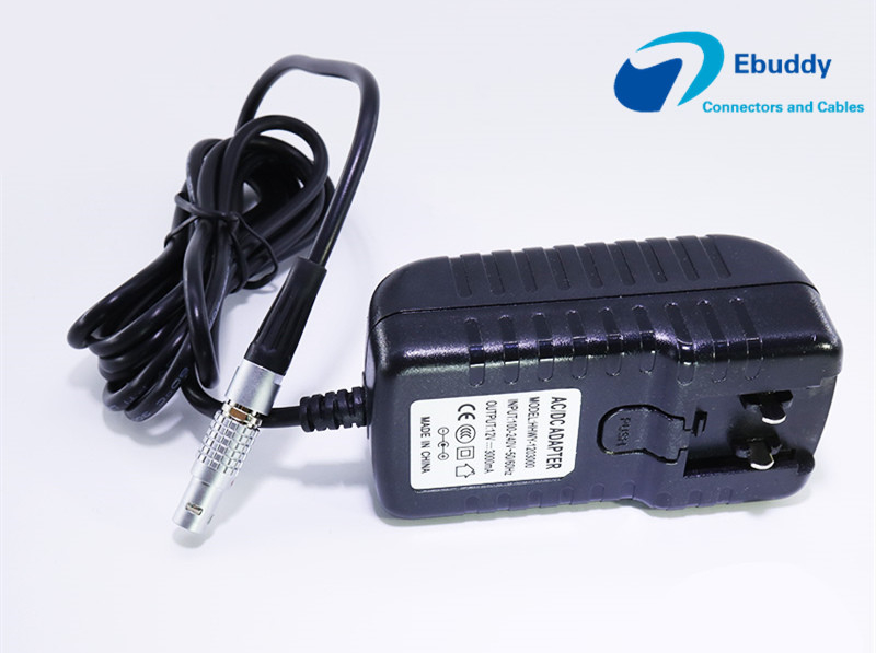Lemo Custom Power Cables Lemo 0B 2pin male plug to 12V power adaptor cable