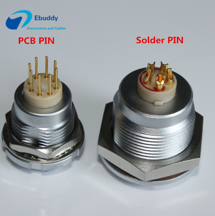 50 IP Rating Lemo B Series Connectors ECG 2-32 Pin Female Socket With PCB / Solder Pin