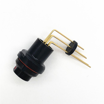 Black PCB Fischer Cable Connector Solder Style For Heavy Duty Use