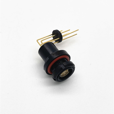 Black PCB Fischer Cable Connector Solder Style For Heavy Duty Use