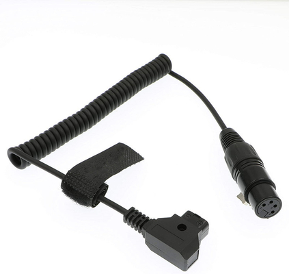 XLR 4 Pin Female To D Tap Coiled Power Cable For Practilite 602 DSLR Camcorder Sony F55 SXS Camera