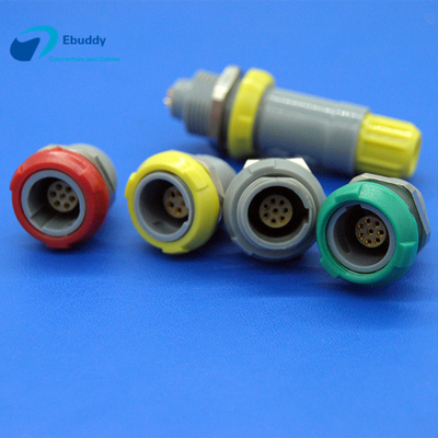 3 Pin Plastic Circular Connectors Female Push Pull Socket For PCB Welding